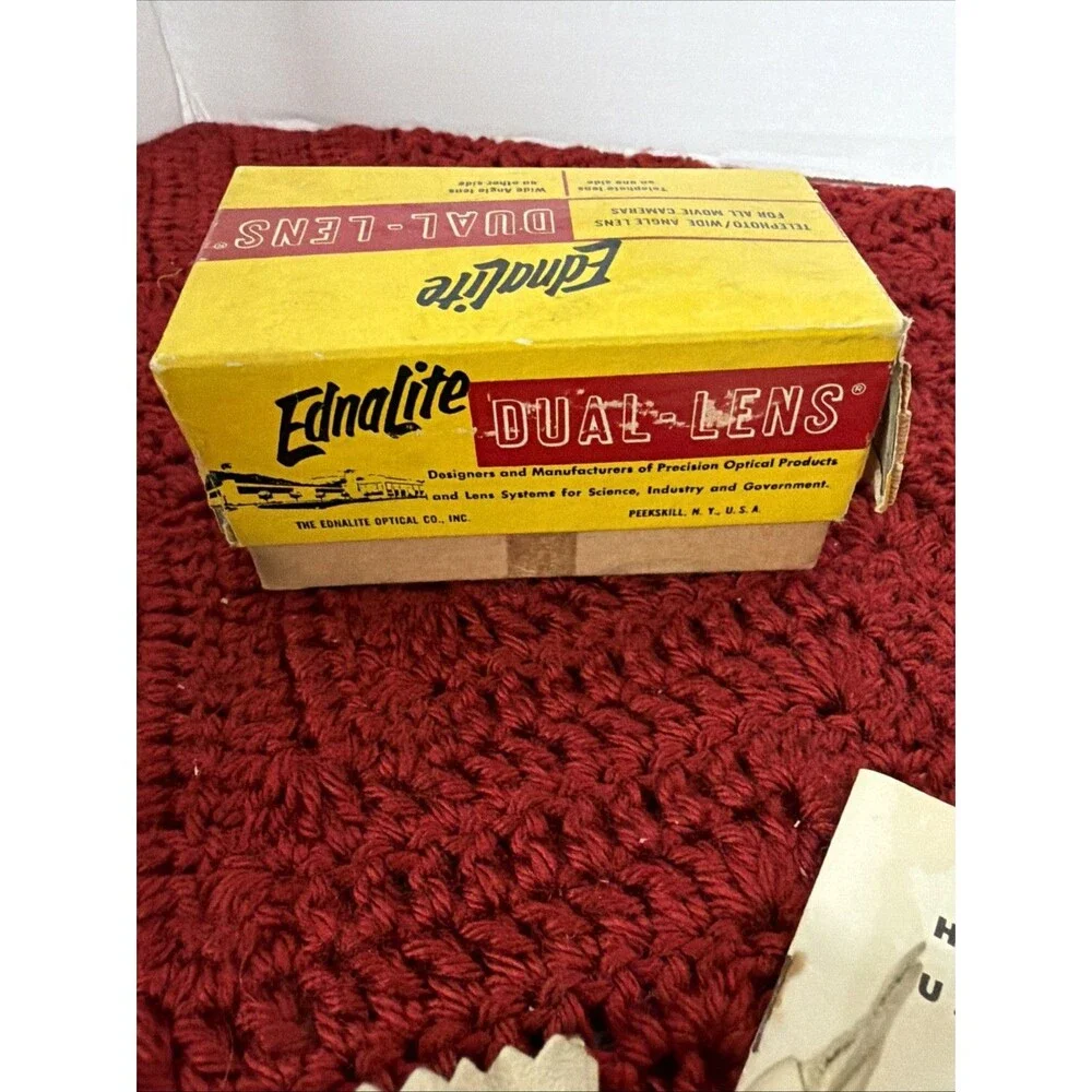 Vintage EDNALITE DUAL-LENS Telephoto/Wide Angle Lens For All Movie Cameras w/Box